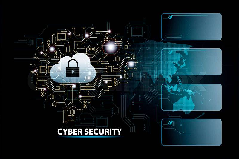 Social security cyber security information or network protection. Future cyber technology web services for business and internet project, stock photo