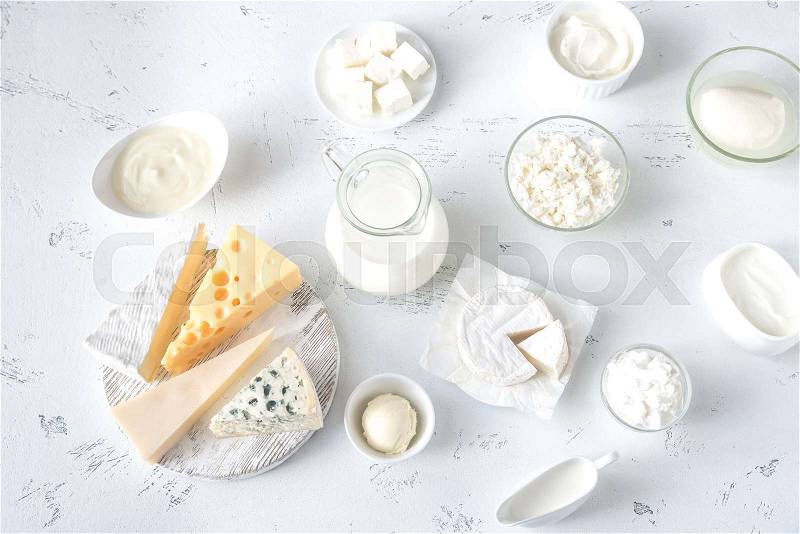 Assortment of dairy products, stock photo