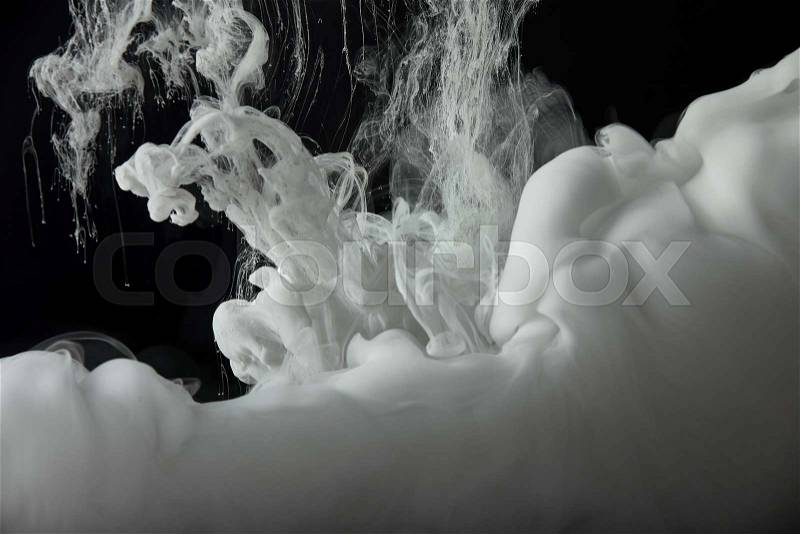 Abstract splash of grey paint in water, stock photo