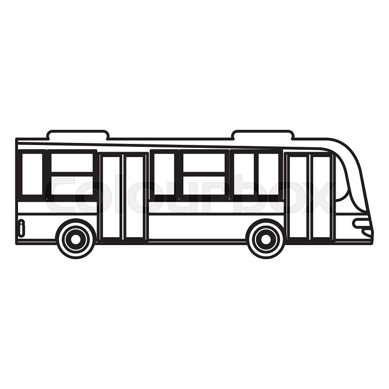Bus transport urban public outline vector illustration eps 10, vector