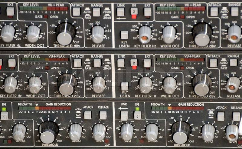 Music mixing board, stock photo