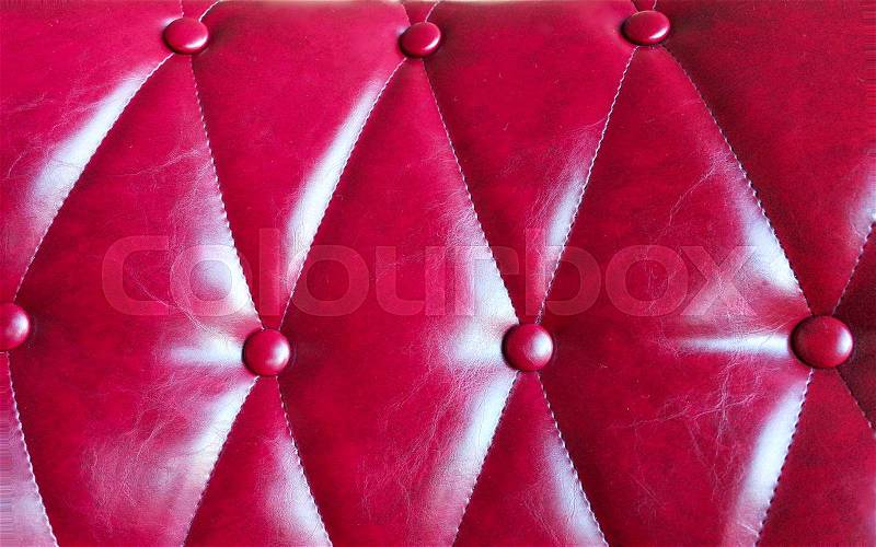 Red Leather couch texture background, stock photo