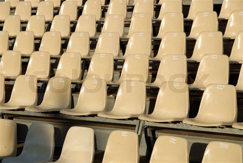Rows of seats in an open air cinema, stock photo