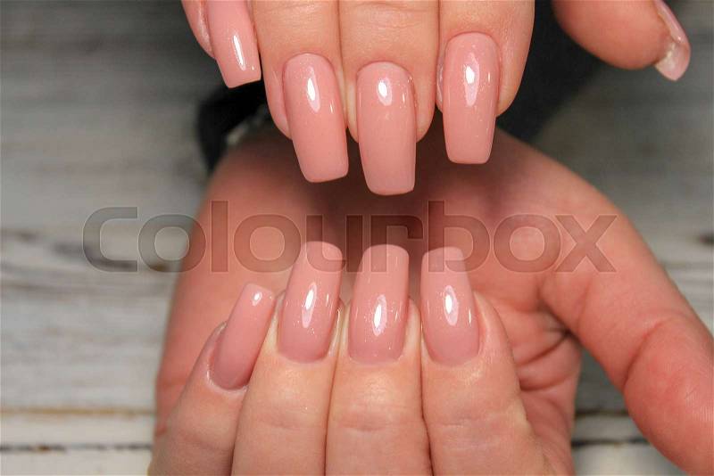 Youth manicure design best nails, gel varnish, stock photo