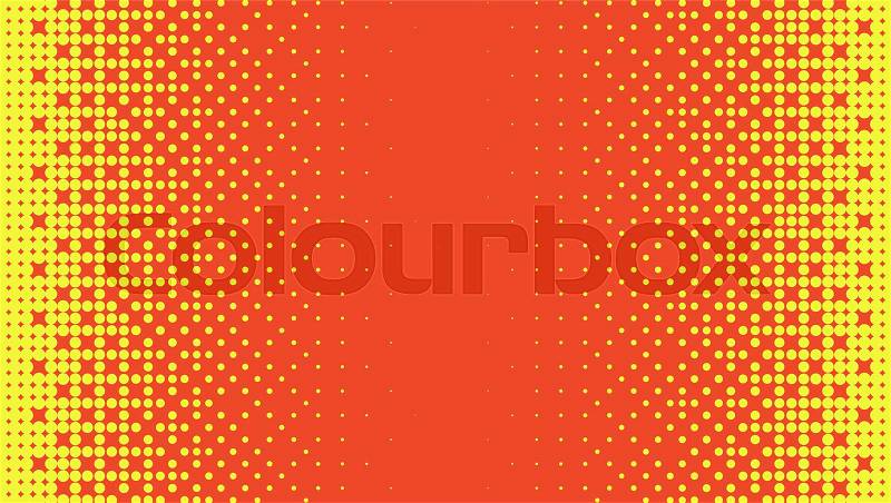 Abstract halftone pattern, horizontal background. Dotted pattern. Spot shapes, vintage, retro graphic with place for your text. Halftone CG digital effect, stock photo