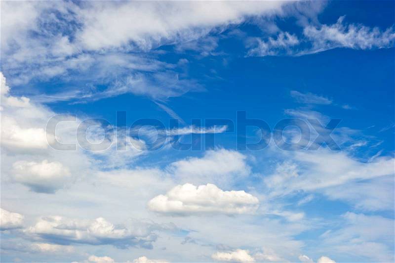 Perfect dramatic blue sky with beautiful clouds, stock photo