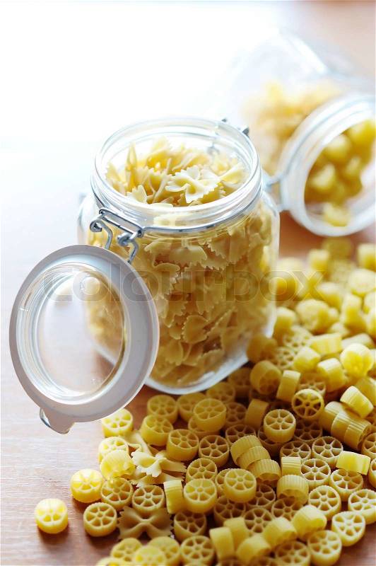 Pasta in jars, stock photo