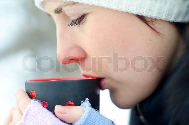 Stock image of \'woman, winter, outdoor\'