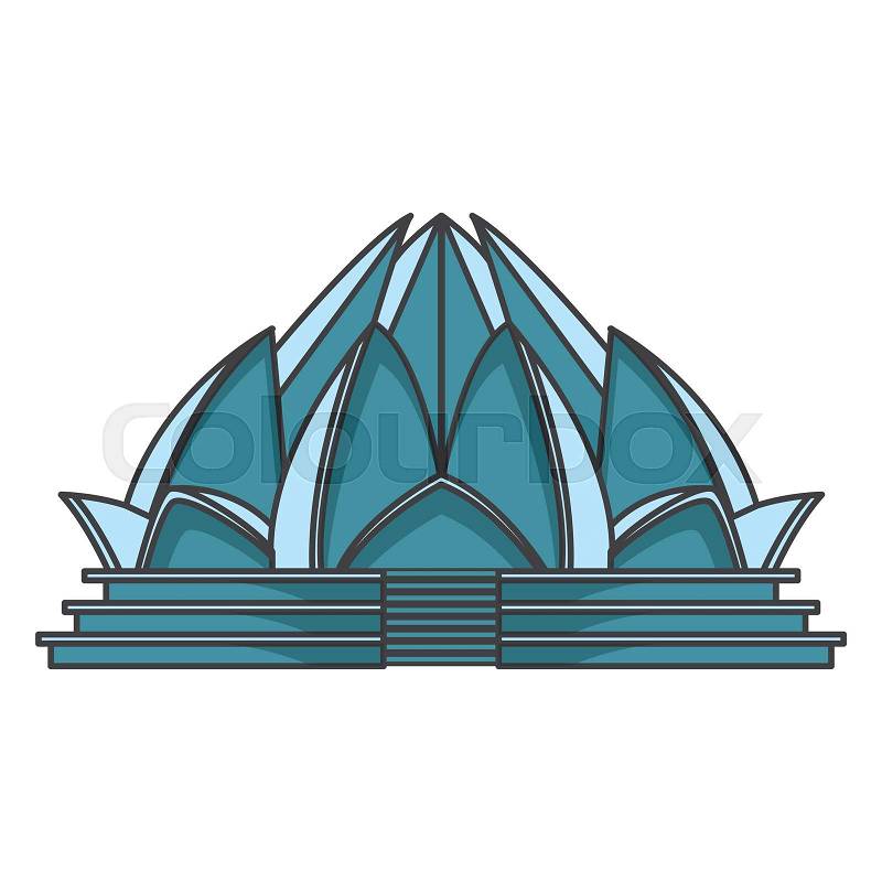 Lotus temple architecture icon vector illustration graphic design, vector