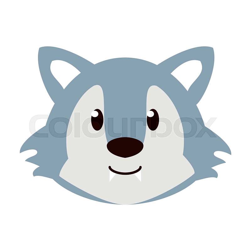 Cute Wolf Cartoon Icon Vector Stock Vector Colourbox