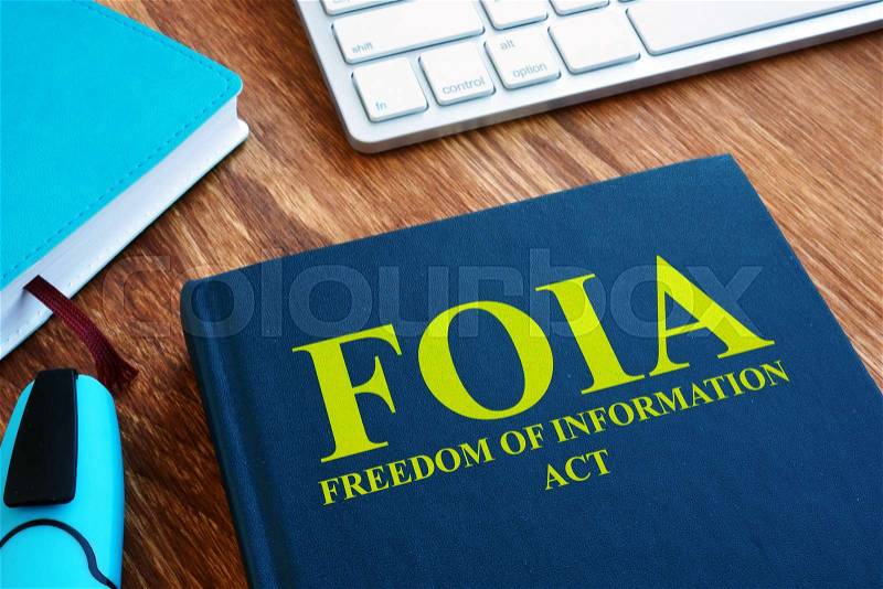 FOIA Freedom of Information Act on the desk, stock photo