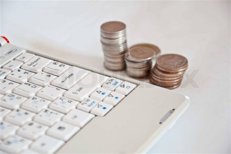 Make money with internet and computer, stock photo
