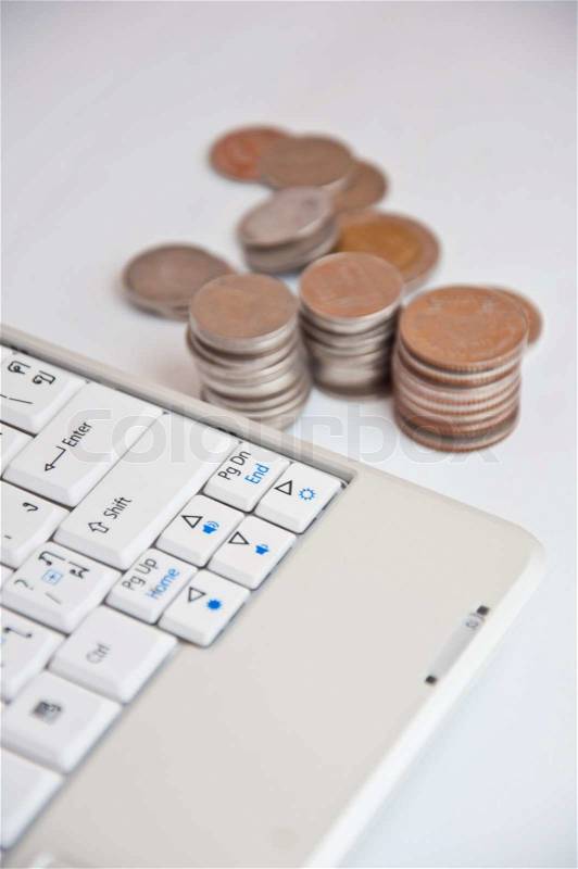 Make money with internet and computer, stock photo