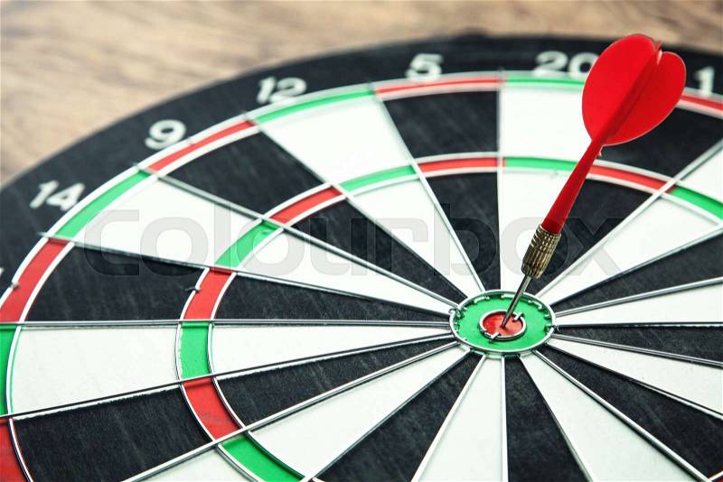 Dartboard with arrow. Marketing, Target, Success concept, stock photo