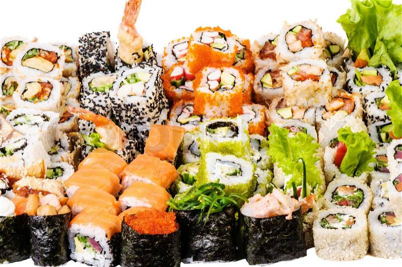 Sushi collage, stock photo