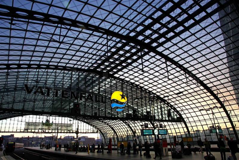 Berlin Hauptbahnhof - central railway station in Berlin, Germany, stock photo
