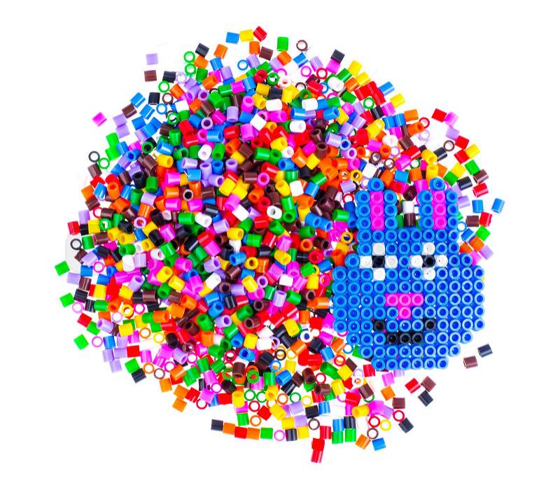 Mix color plastic particles children\'s mosaic. Studio Photo , stock photo