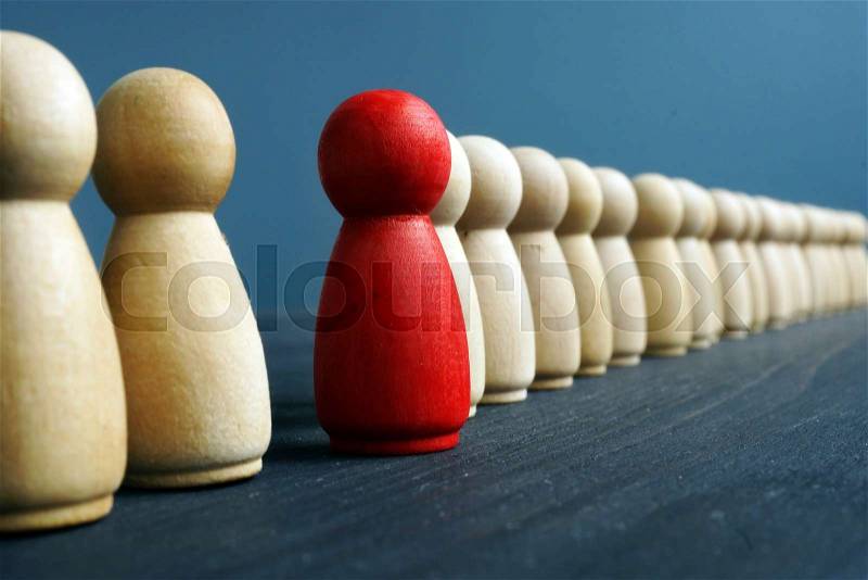 Stand out from the crowd. Individuality, originality and uniqueness, stock photo