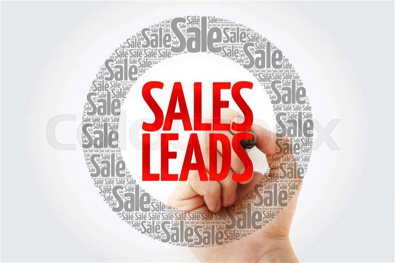 Sales Leads words cloud with marker, business concept background, stock photo