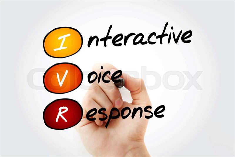 IVR - Interactive Voice Response acronym, business concept with marker, stock photo