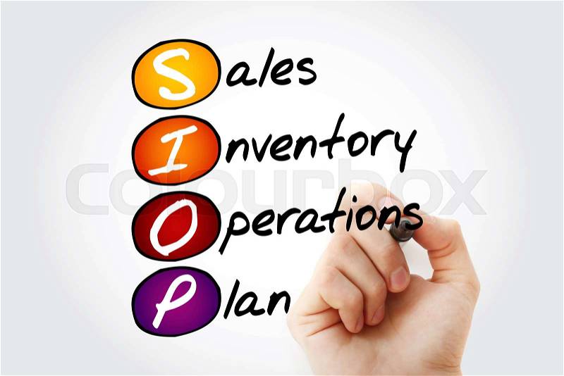 Hand writing SIOP - Sales Inventory Operations Plan acronym with marker, concept background, stock photo