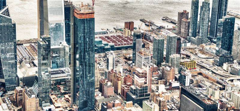 Manhattan\'s Hudson Yards neighborhood is the largest real-estate development in American history, stock photo
