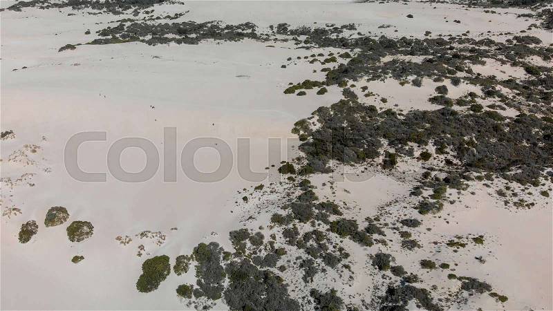 Little Sahara aerial view, Kangaroo Island, Australia, stock photo
