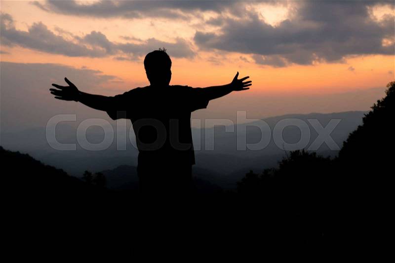 Human hands open palm up worship. Eucharist Therapy Bless God Helping Repent Catholic Easter Lent Mind Pray. Christian Religion concept background. fighting and ..., stock photo