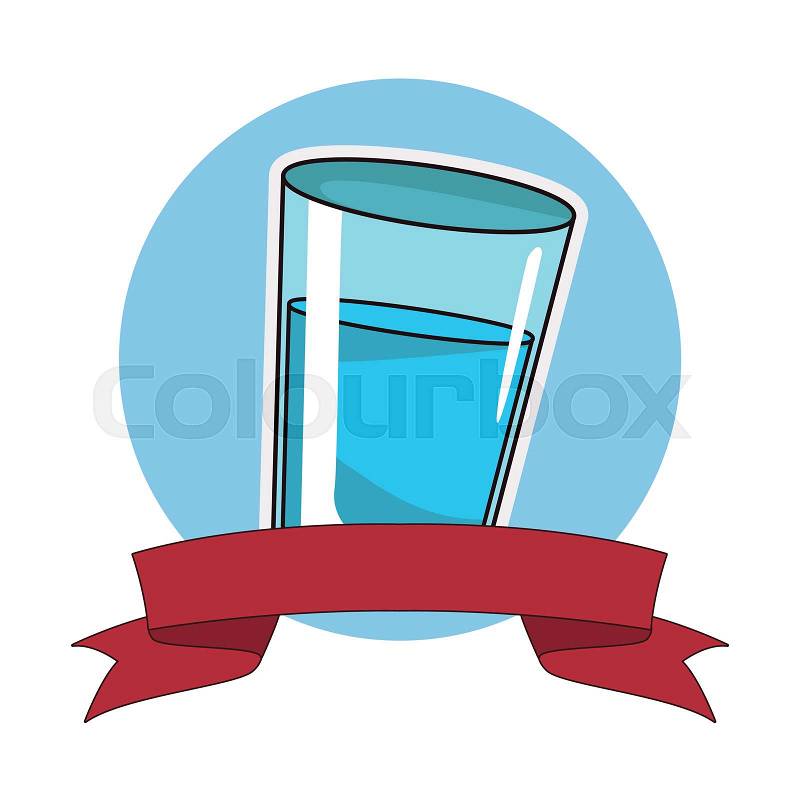 Water Glass Cup Round Emblem Blank Stock Vector Colourbox