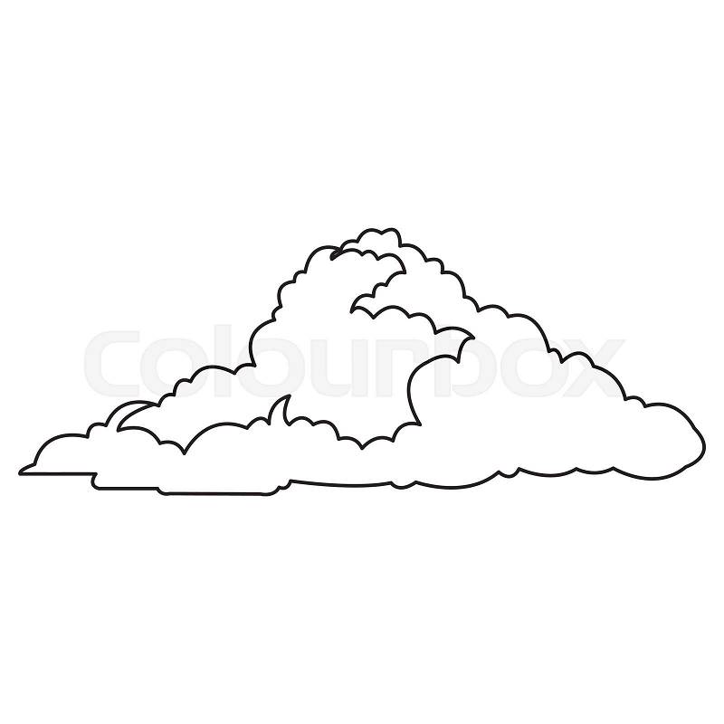 Cloud climate weather cold outline vector illustration, vector