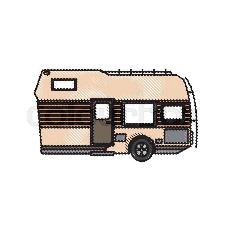 Trailer camping transport recreation tourism vector illustration, vector