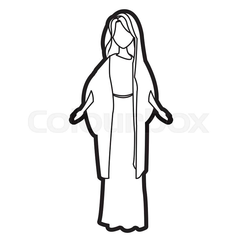 Saint virgin mary religion catholic image vector illustration, vector