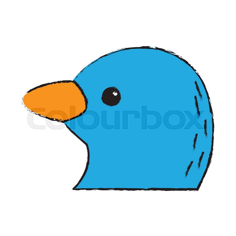 Cute bird exotic beak feather adorable icon vector illustration, vector