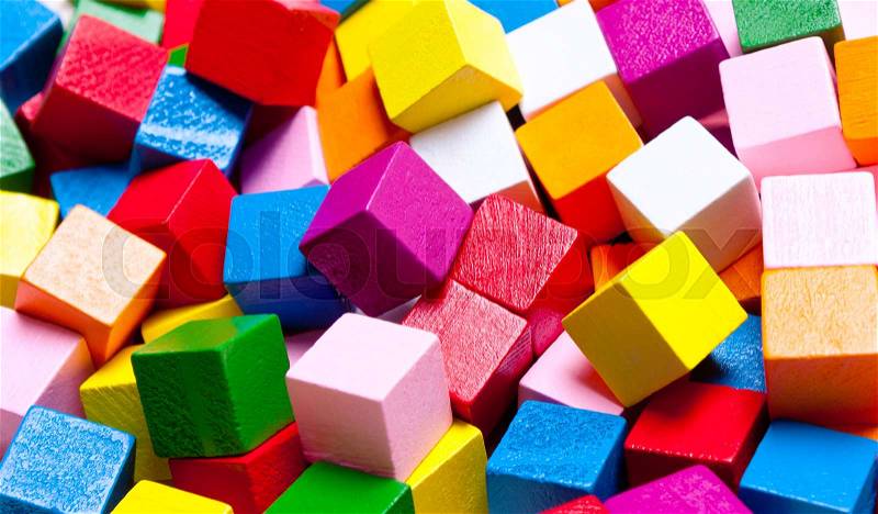 Color cubes close-up. The concept of creativity. Abstract background, stock photo