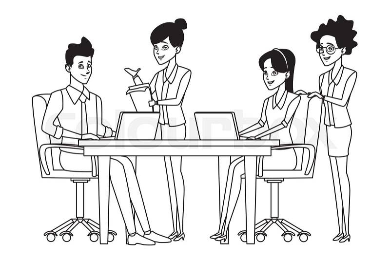 Business teamwork meeting vector illustration graphic design, vector