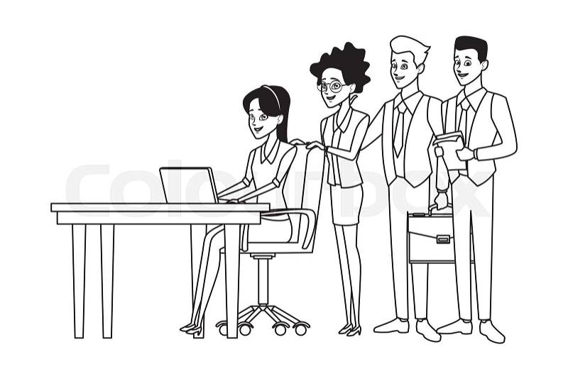 Business teamwork meeting vector illustration graphic design, vector
