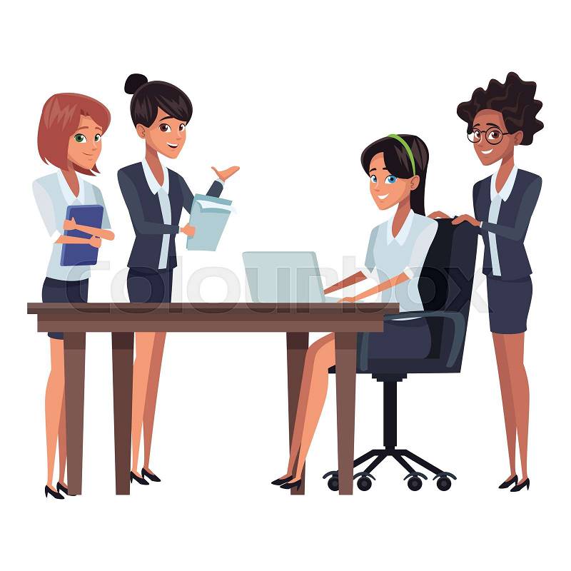 Business teamwork meeting table vector illustration graphic design, vector