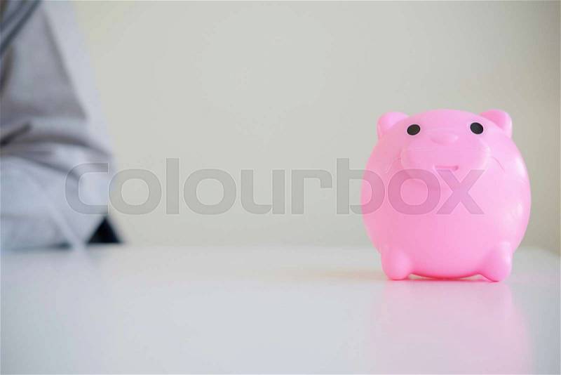 Front view of piggy bank . saving concepts, stock photo