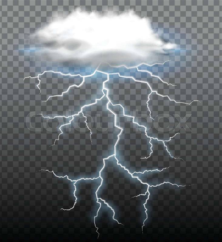 A Thunderstorm on Trasparent Background illustration, vector