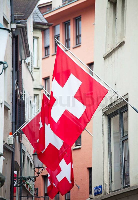 Swiss National Day in Zurich, stock photo