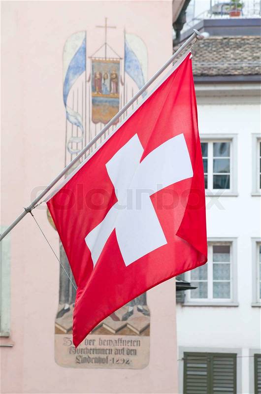 Swiss National Day in Zurich, stock photo