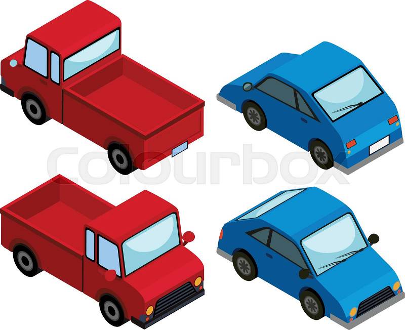3D design for trucks and cars illustration, vector