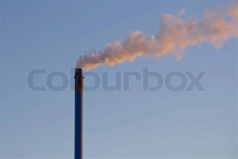 Industry chimney with smoke, stock photo