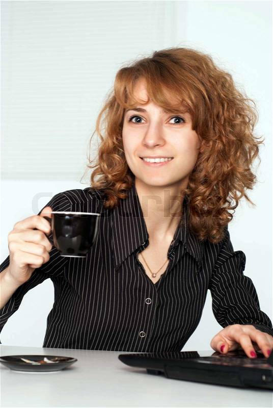 Coffee at work, stock photo
