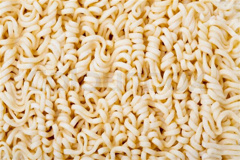 Macro shot of dried noodles Suitable for concepts such as diet and nutrition, textures and backgrounds, and food and beverage, stock photo