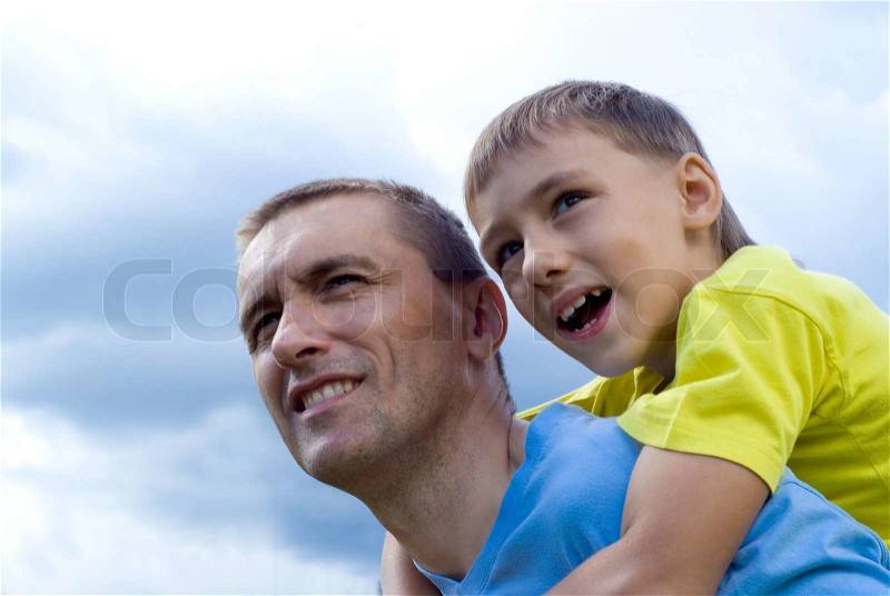 Daddy and son, stock photo