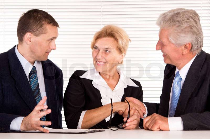 Cute three people at office, stock photo