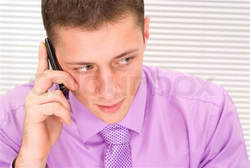 Guy with phone, stock photo