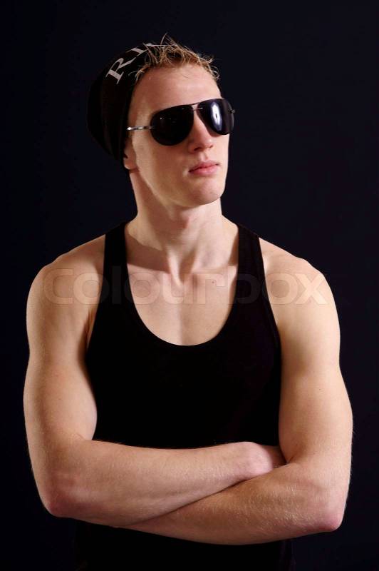 Cool guy with glasses, stock photo