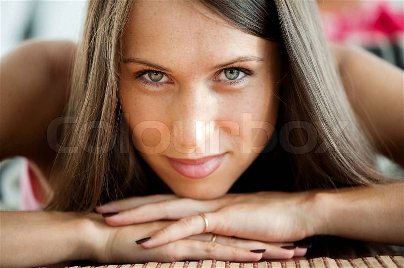 Portrait of lovely woman, stock photo